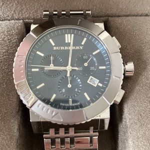*SOLD* Burberry Silver Watch with Blue Face